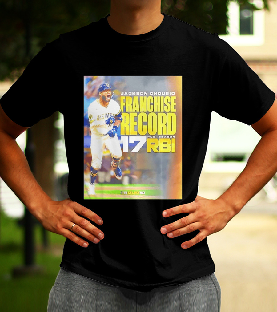 Jackson Chourio Franchise Record 17 RBI Postseason Milwaukee Brewers T-Shirt