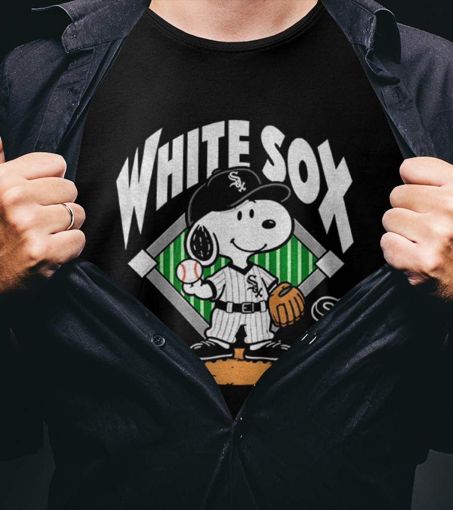 Snoopy Baseball White Sox October Chicago MLB T-Shirt
