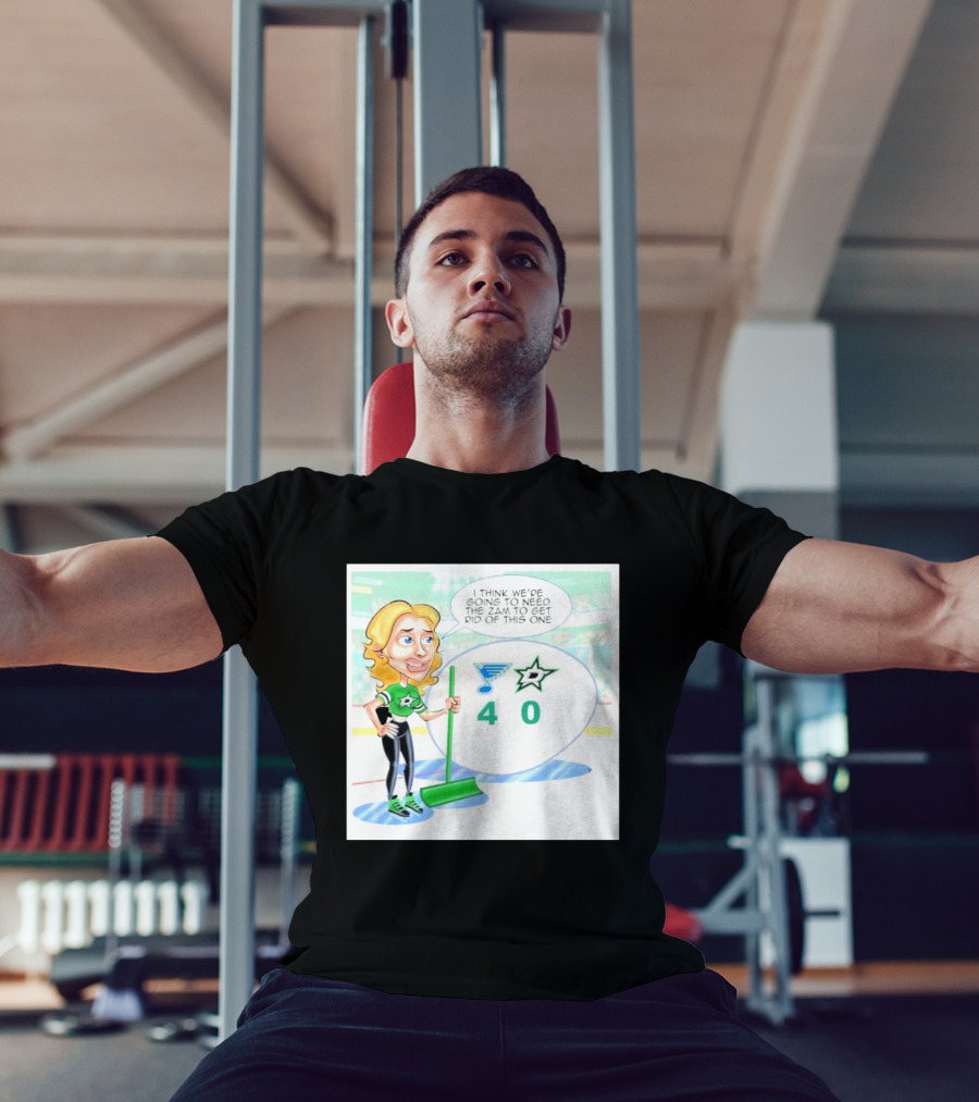 St Louis Blues Vs Dallas Stars Hockey 4 0 Cartoon With Humor And Zamboni Joke T-Shirt