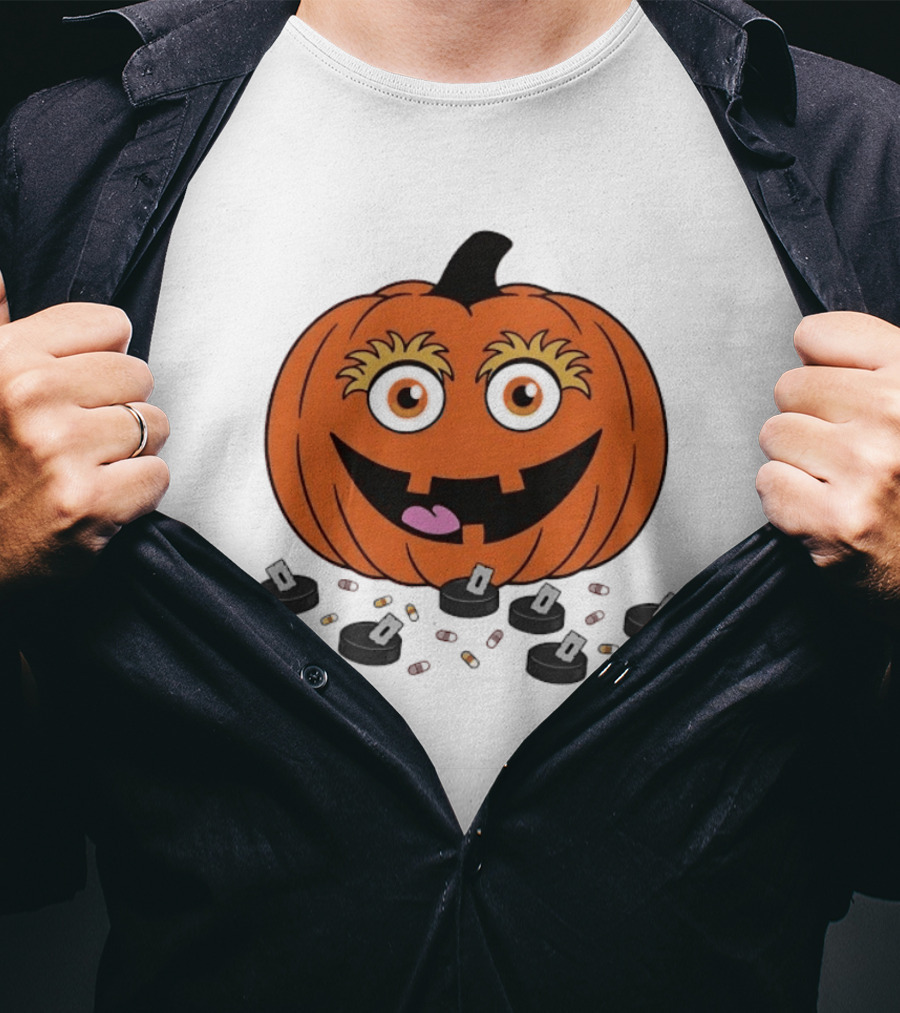 Gritty Philadelphia Flyers Pumpkin Halloween Jack O' Lantern Hockey T-Shirt