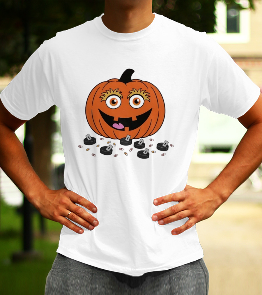 Gritty Philadelphia Flyers Pumpkin Halloween Jack O' Lantern Hockey T-Shirt