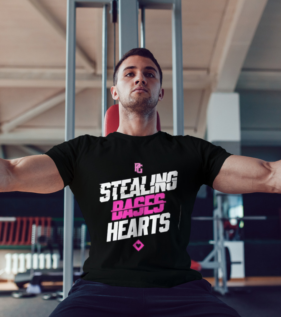 Stealing Bases Hearts Performance Pink Diamond T-Shirt