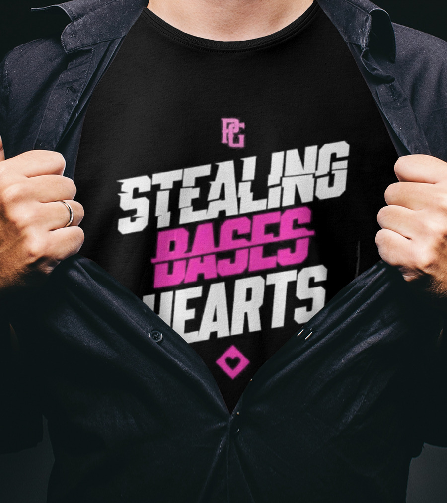 Stealing Bases Hearts Performance Pink Diamond T-Shirt