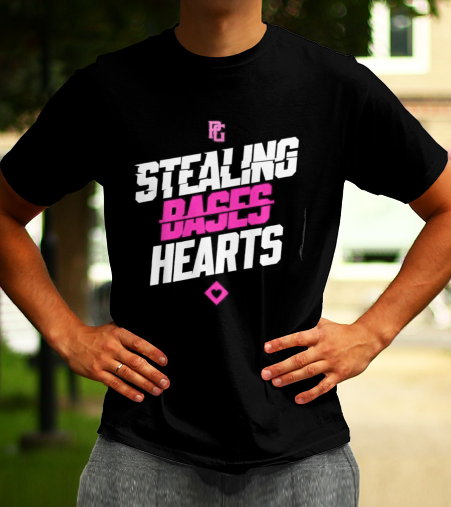 Stealing Bases Hearts Performance Pink Diamond T-Shirt