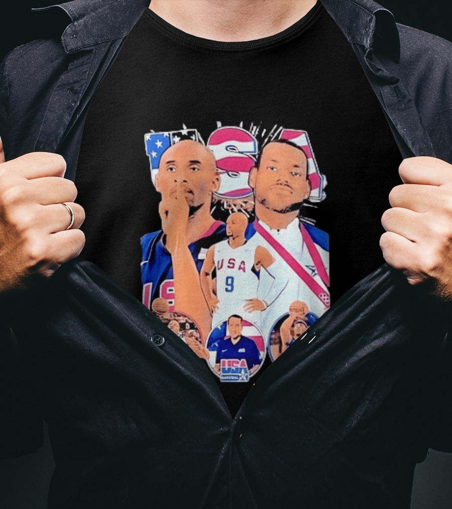 Kobe Bryant LeBron James USA Basketball Legends Iconic Team USA Moments T-Shirt