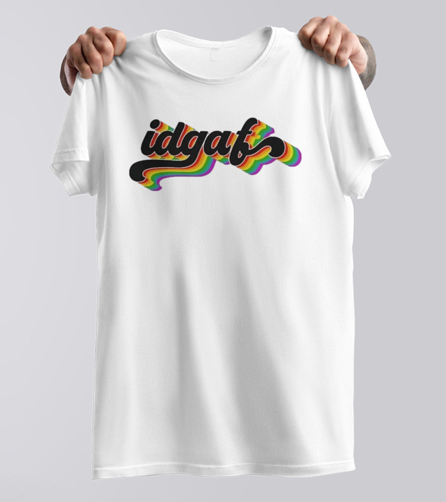 Idgaf Rainbow Groovy Retro Colorful T-Shirt