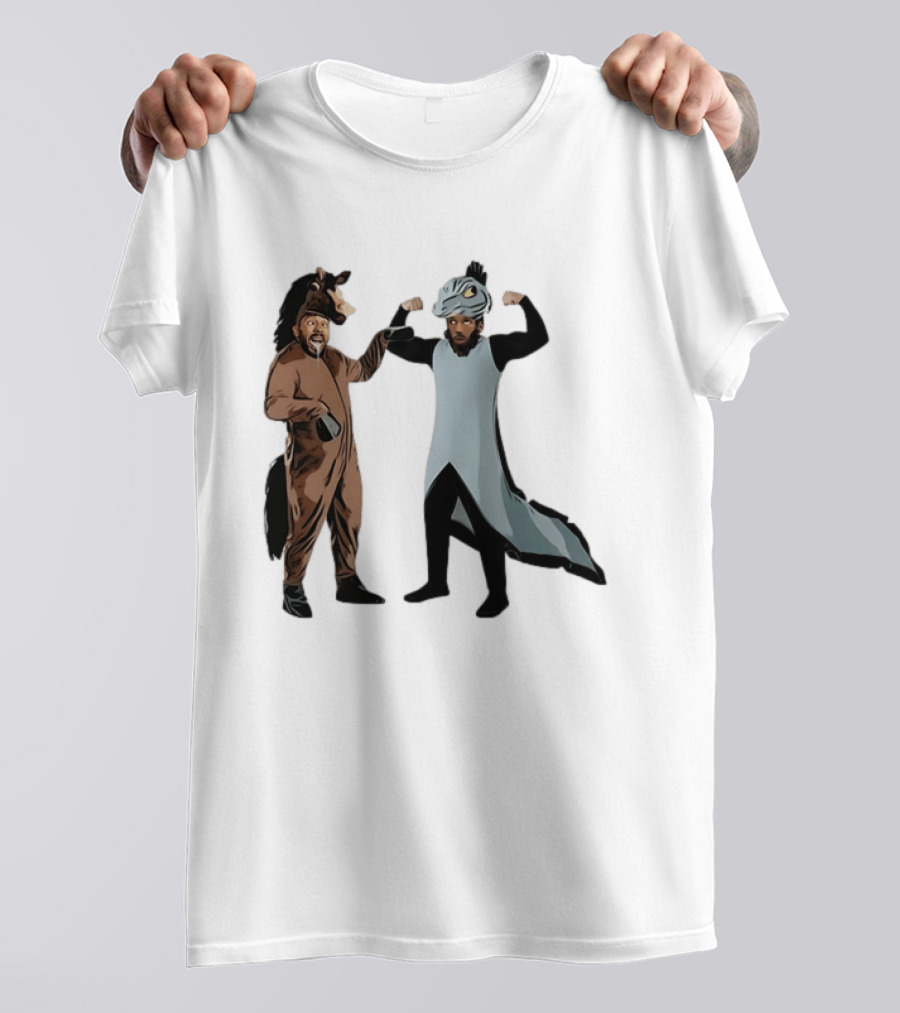 James Harden Joel Embiid Horse And Dinosaur Costumes Basketball Duo T-Shirt
