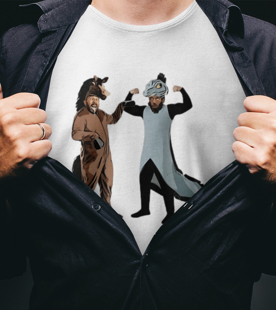 James Harden Joel Embiid Horse And Dinosaur Costumes Basketball Duo T-Shirt
