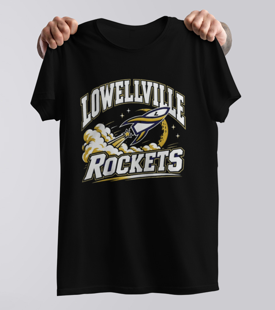 Lowellville Rockets Rocket Ship Launching NCAA Team Spirit T-Shirt