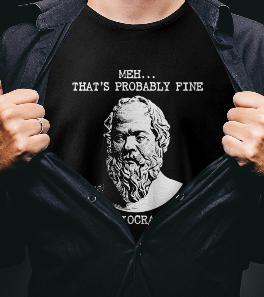 Mediocrates Meh That's Probably Fine Philosophy Bust Of Ancient Thinker T-Shirt