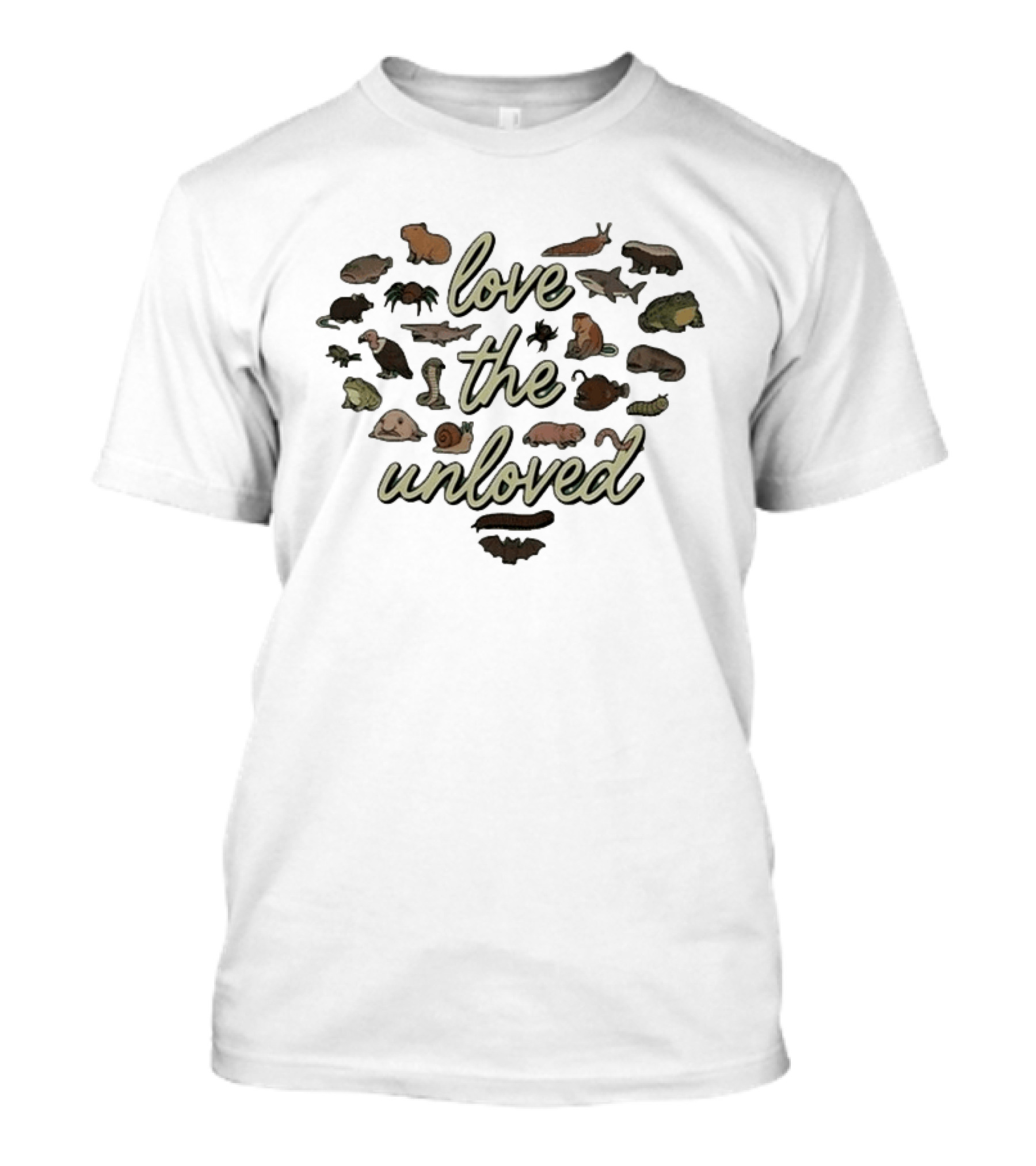 Love The Unloved Animal Heart Collage Wildlife T-Shirt