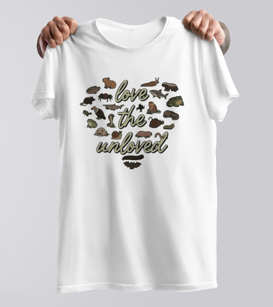 Love The Unloved Animal Heart Collage Wildlife T-Shirt