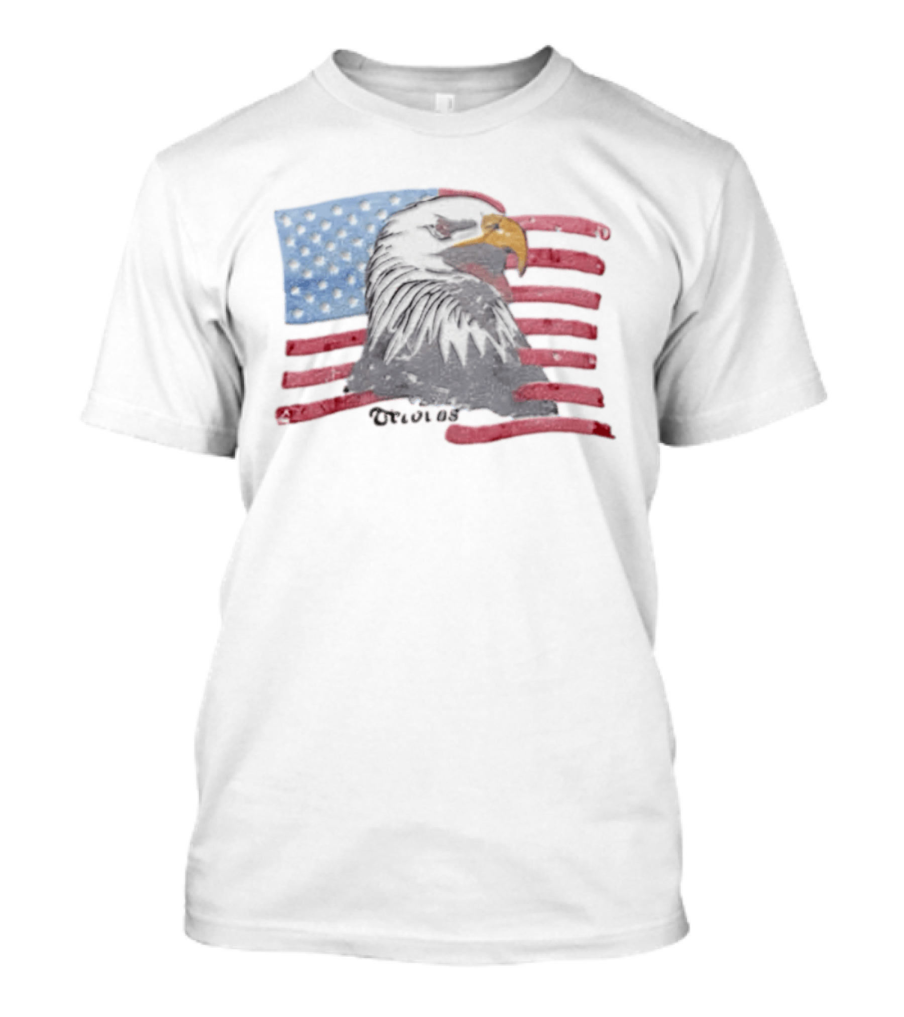 Vecovas Bald Eagle Head Over American Flag T-Shirt