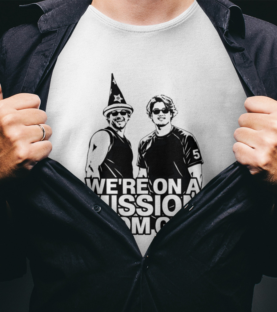 We're On A Mission From God Blues Brothers Wizard Hat Sunglasses T-Shirt