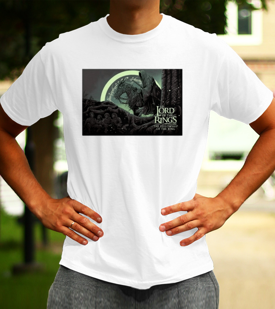 The Lord Of The Rings The Fellowship Of The Ring Nazgûl And Hobbits Scene T-Shirt