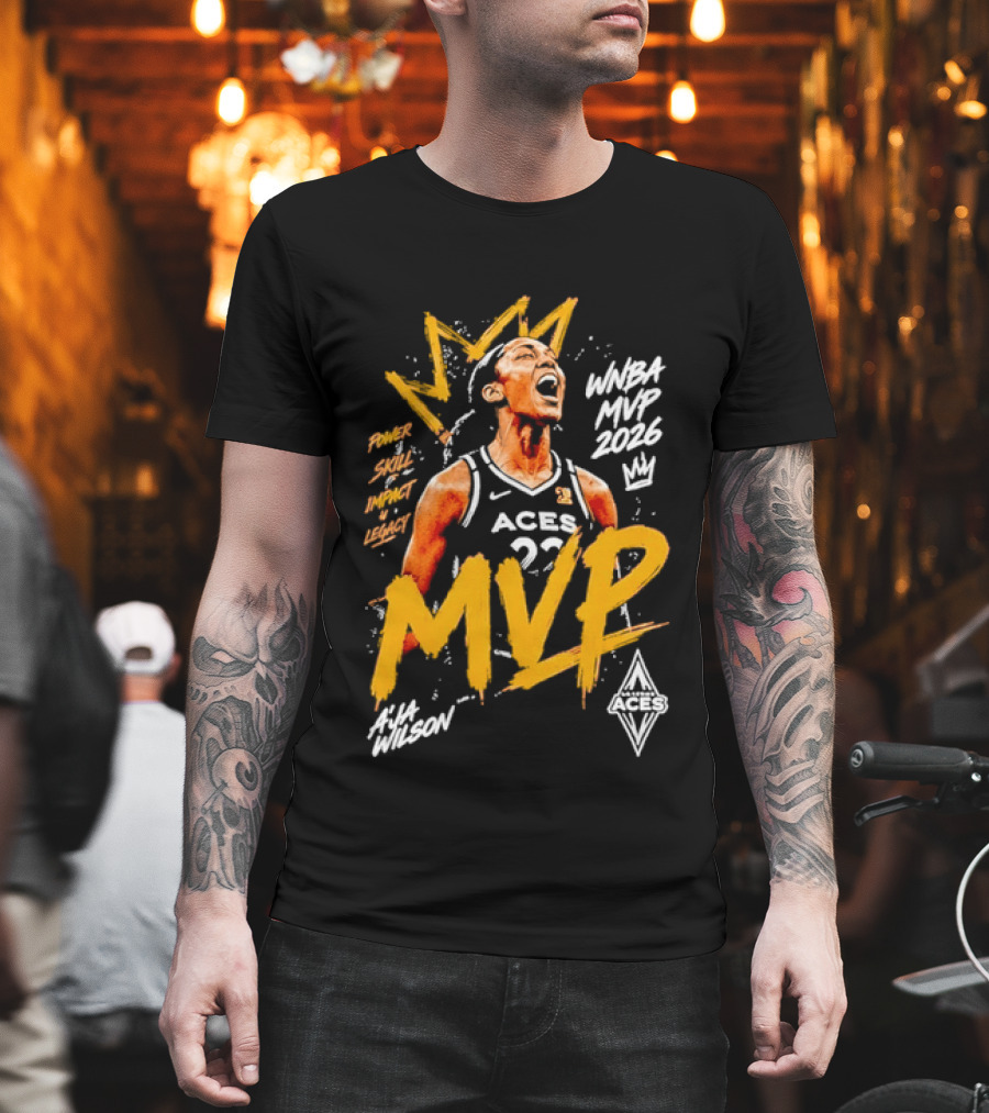 A'ja Wilson Las Vegas Aces MVP WNBA 2026 Power Skill Impact Legacy T-Shirt