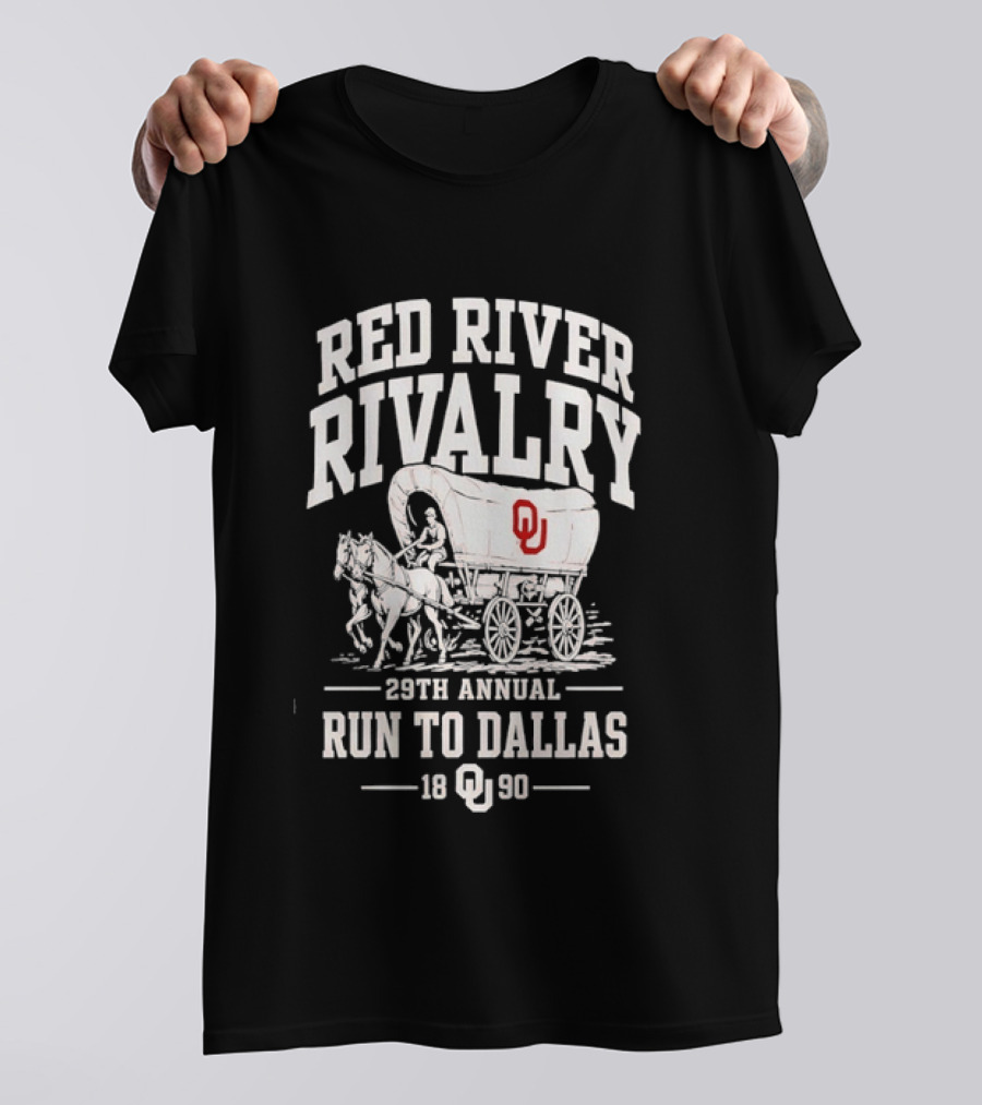 Oklahoma Sooners Red River Rivalry 28th Annual Run To Dallas 1990 T-Shirt