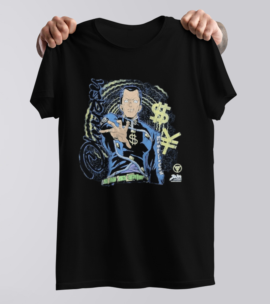 Okuyasu Nijimura JoJo's Bizarre Adventure Dollar Yen Symbols Vortex Spiral T-Shirt