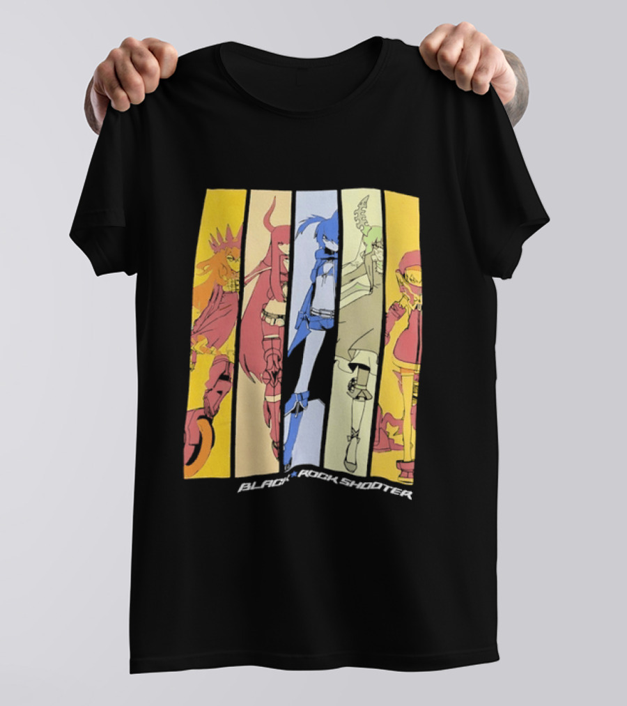Black Rock Shooter Anime Characters Panel T-Shirt