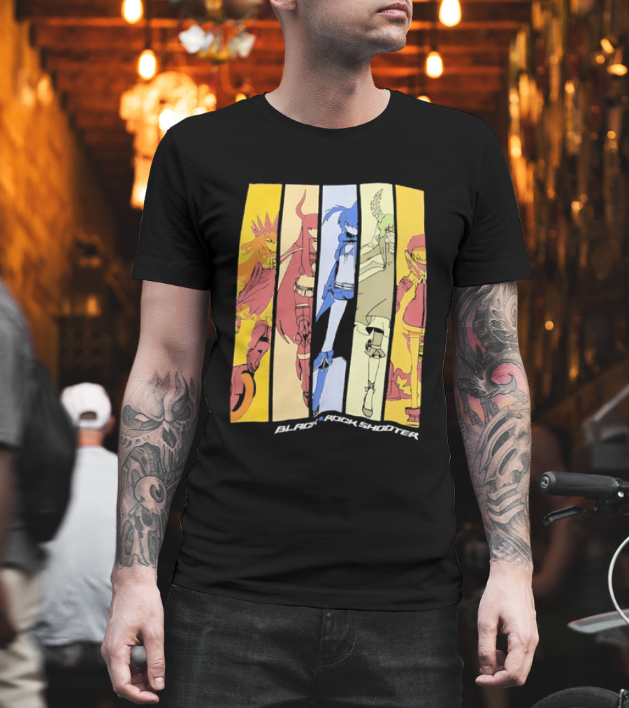 Black Rock Shooter Anime Characters Panel T-Shirt
