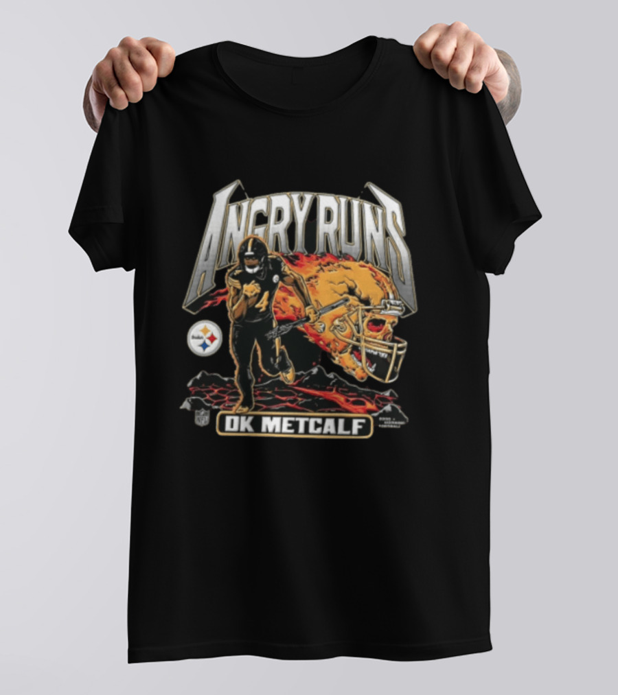 Pittsburgh Steelers Angry Runs DK Metcalf Football NFL Player T-Shirt