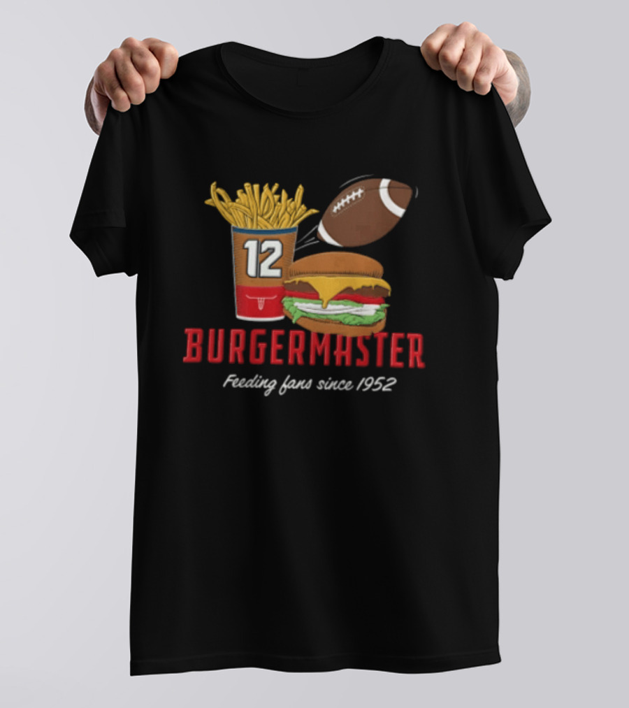 Burgermaster Feeding Fans Since 1952 French Fries Burger Football 12 T-Shirt