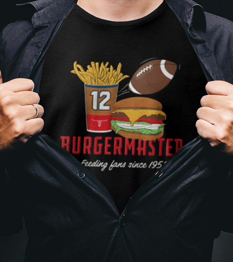 Burgermaster Feeding Fans Since 1952 French Fries Burger Football 12 T-Shirt