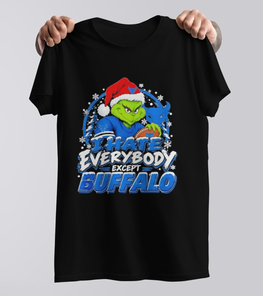 I Hate Everybody Except Buffalo Grinch X Buffalo Bulls Christmas 2026 T-Shirt