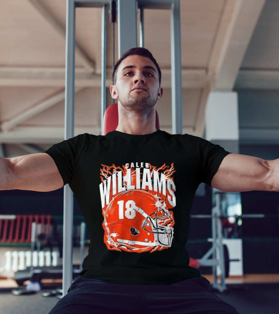 Caleb Williams 18 Lightning Helmet T-Shirt