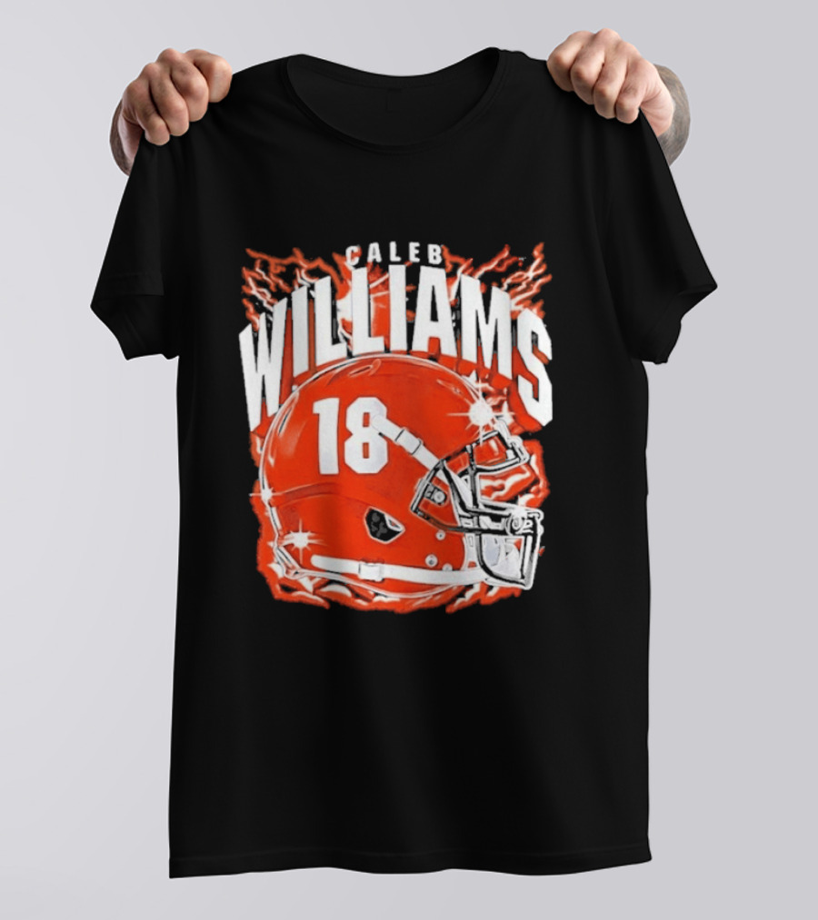 Caleb Williams 18 Lightning Helmet T-Shirt