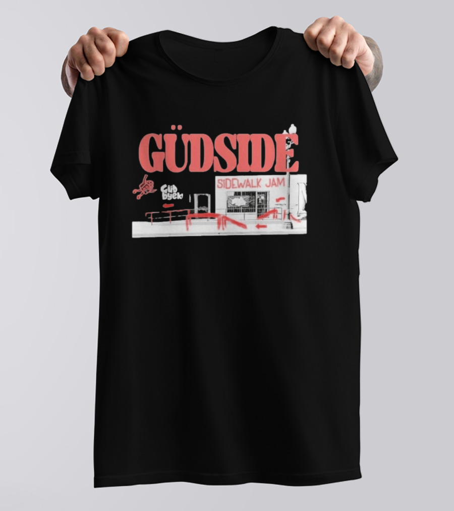 Güdside Sidewalk Jam Güd Byek Skateboard Street T-Shirt