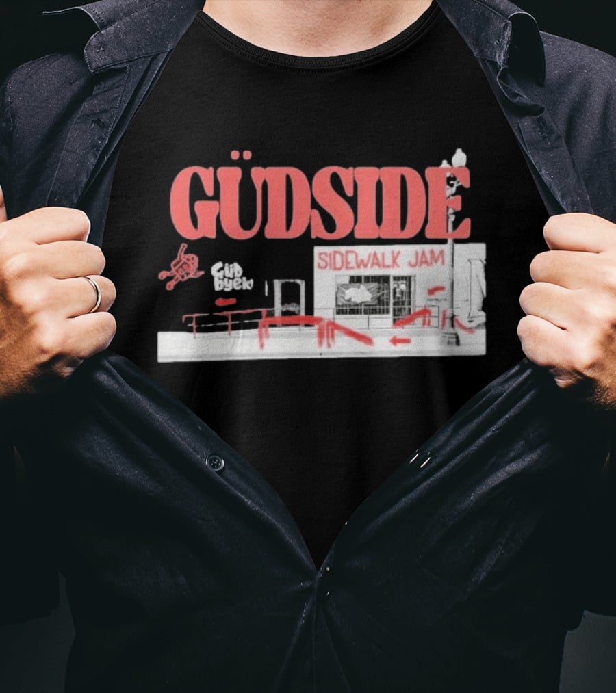 Güdside Sidewalk Jam Güd Byek Skateboard Street T-Shirt
