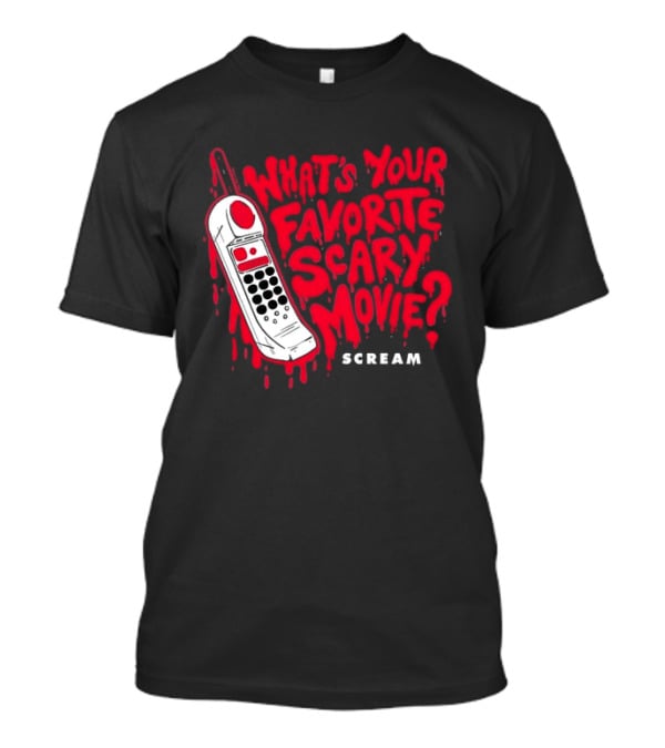 Scream What's Your Favorite Scary Movie Telephone Blood Red T-Shirt