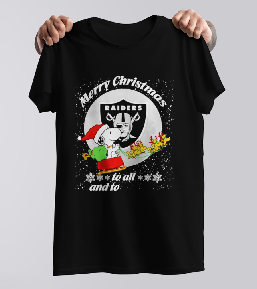 Merry Christmas Raiders Snoopy Santa Reindeer T-Shirt