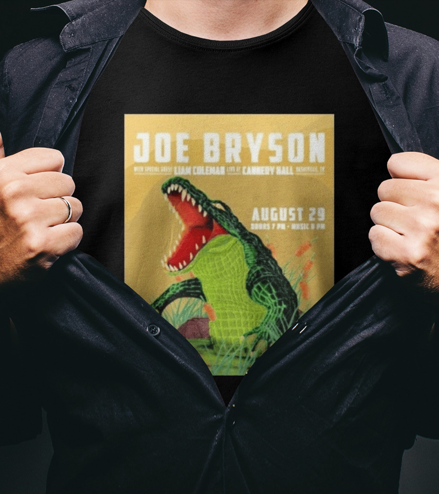 Joe Bryson With Special Guest Liam Coleman Live At Cannery Hall Nashville August 29 Crocodile T-Shirt
