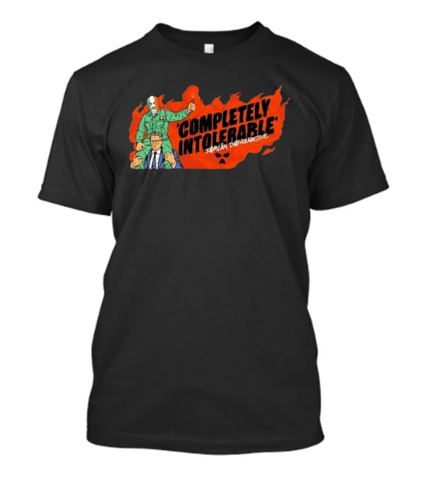 Completely Intolerable Iømlán Døfhulaingthe Flame Background Masked Man Suit And Tie T-Shirt