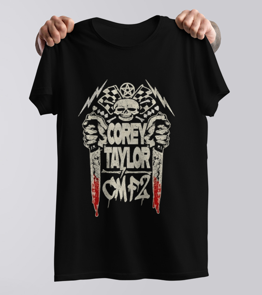 Corey Taylor CMF2 Distressed Skull Lightning Hands T-Shirt