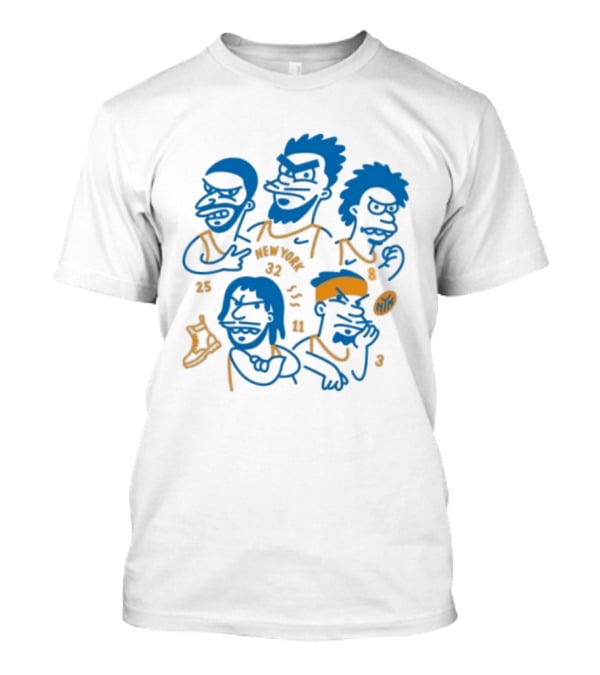 New York Knicks Cartoon 25 30 23 11 NBA Basketball Players T-Shirt