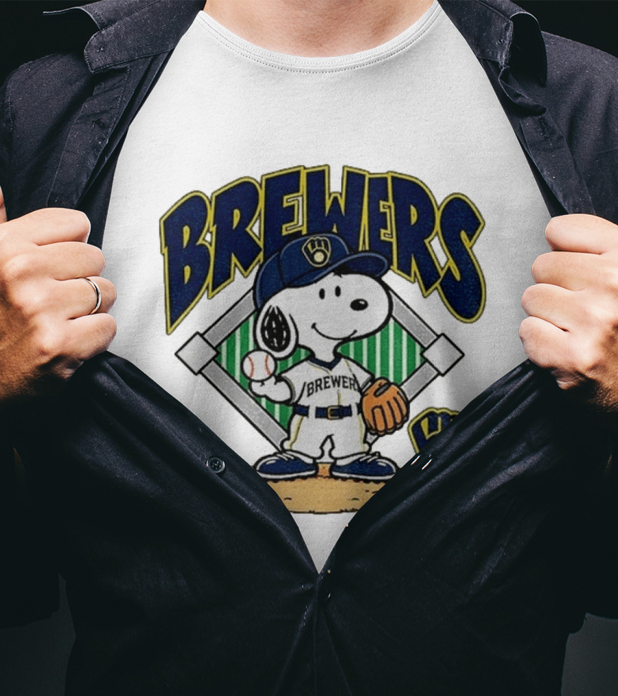 Brewers Snoopy Baseball Take October Milwaukee MLB T-Shirt