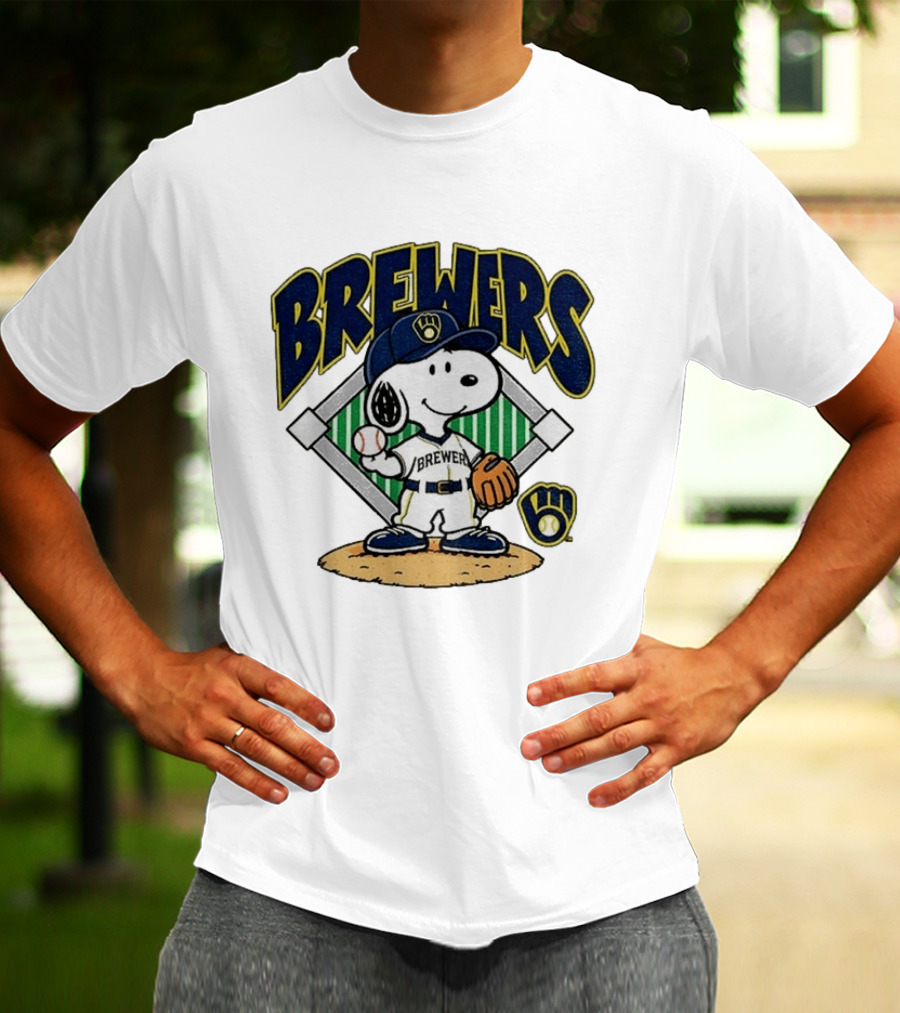 Brewers Snoopy Baseball Take October Milwaukee MLB T-Shirt