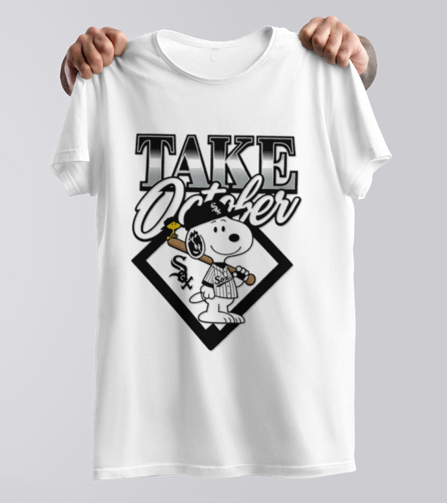 Snoopy Take October Chicago White Sox MLB Baseball Postseason Cartoon T-Shirt