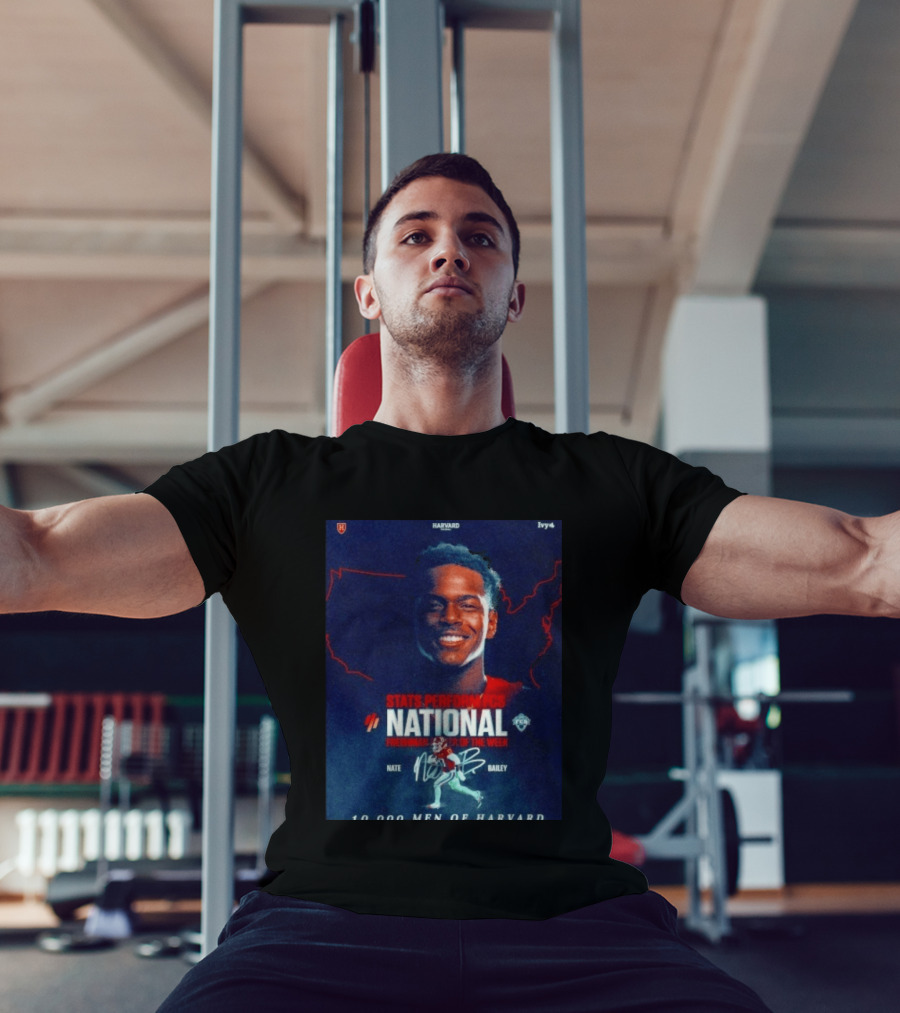 Stats Perform FCS National Freshman Player Of The Week Nate Bailey Harvard Football Ivy League T-Shirt