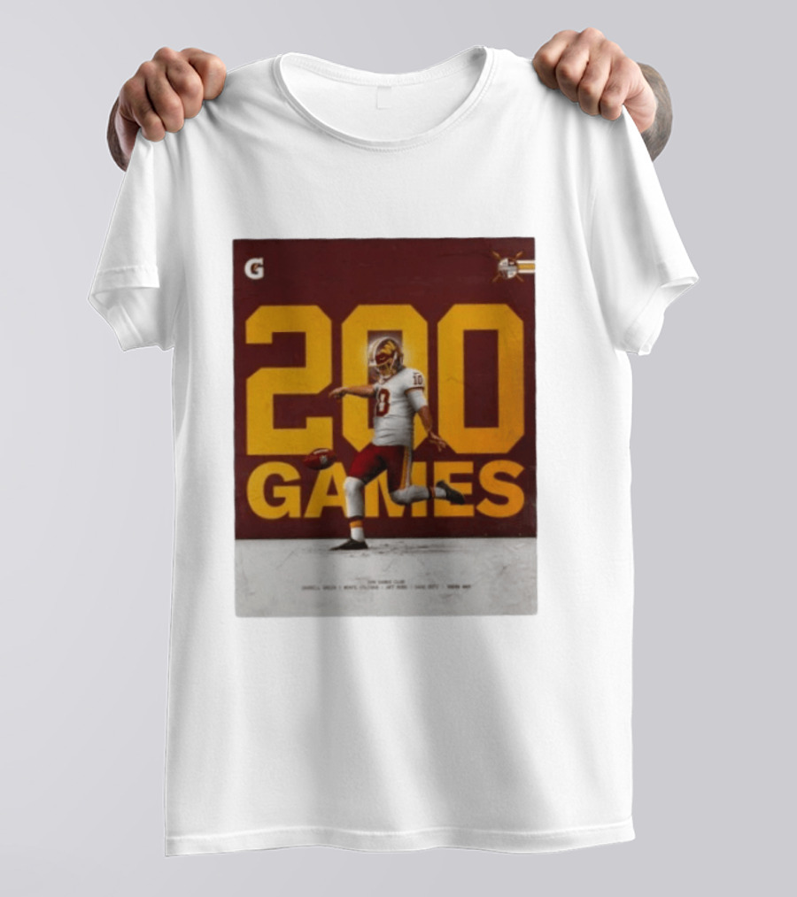 200 Games Tress Way 200 Games Club Washington Commanders T-Shirt