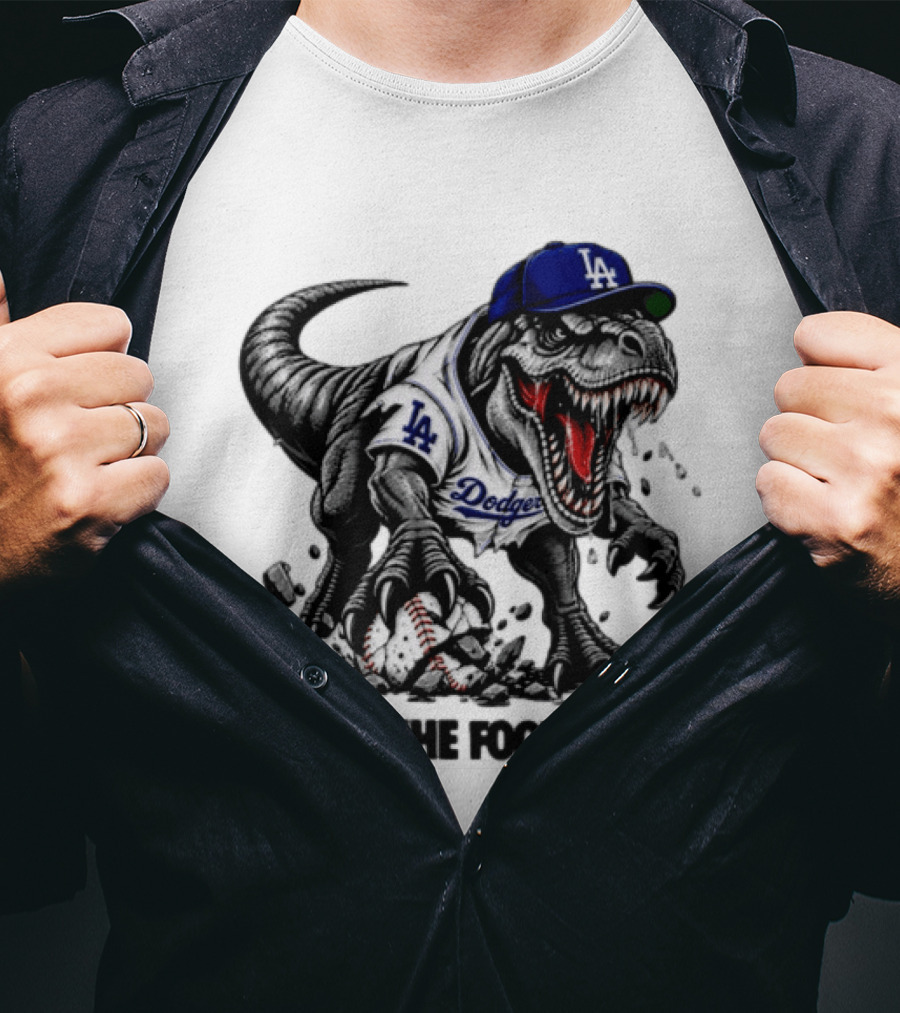 Tyrannosaurus Los Angeles Dodgers MLB Top Of The Food Chain Baseball Rex T-Shirt