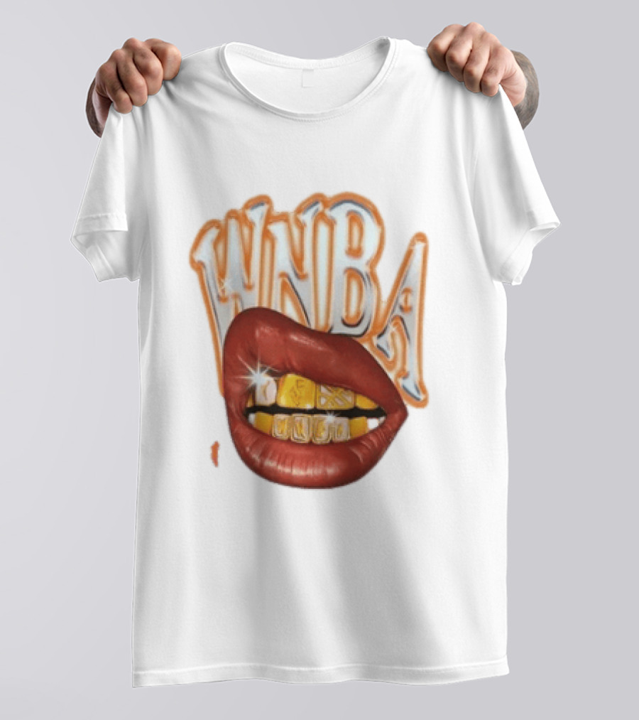 WNBA Lips Gold Grillz Basketball T-Shirt