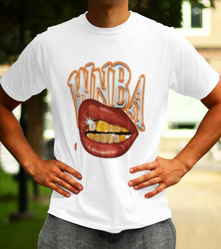WNBA Lips Gold Grillz Basketball T-Shirt