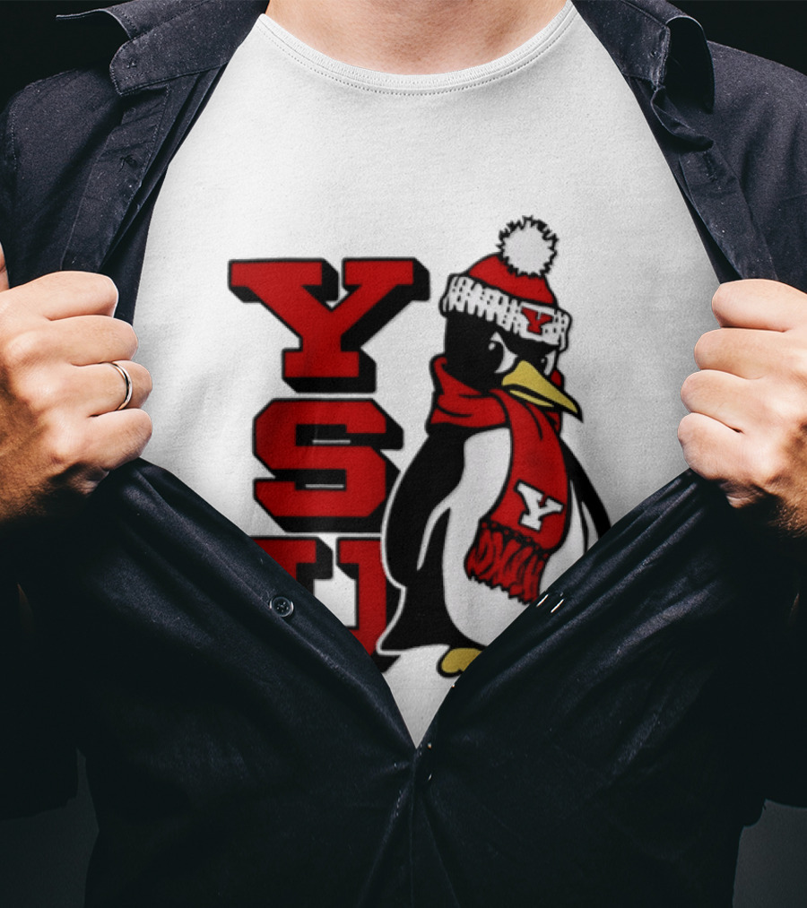 Youngstown State University YSU Penguin Winter Hat Scarf T-Shirt