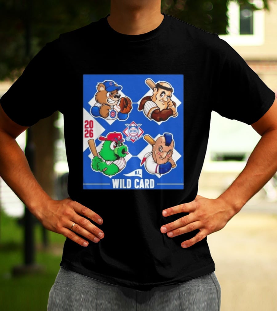 2026 National League Wild Card Cubs Phillies Padres Mets Collage T-Shirt