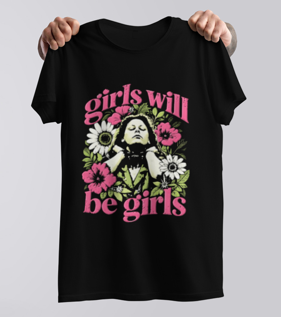 Girls Will Be Girls Linda Blair Floral Head Back T-Shirt