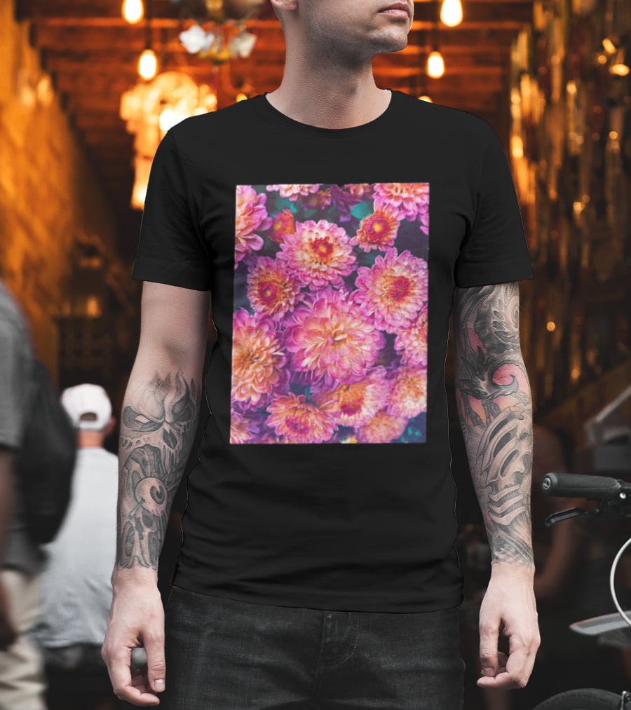 Many Pink And Orange Chrysanthemum Flowers In Full Bloom T-Shirt